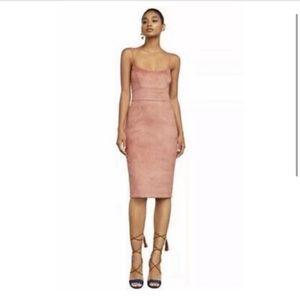 BCBGMaxAzria Blush rose suede spaghetti strap midi dress Size XS